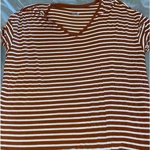Orange and white t shirt size 20